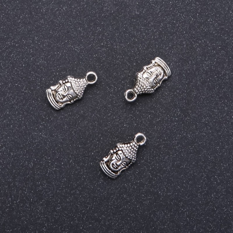 Pendant Buddha Findings, diameter 7mm, length 16m in-, diameter 1.8mm packaging 20g 15pcs (+ -)