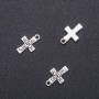 Pendant Cross with Flower, diameter 12mm, length 18mm in-, diameter 1.8mm packaged 28 pcs. (+ -)