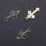 Pendant Cross Black Enamel with Gold Finish, 14mm diameter, in- 1.7mm diameter, packaging 10pcs (+-).