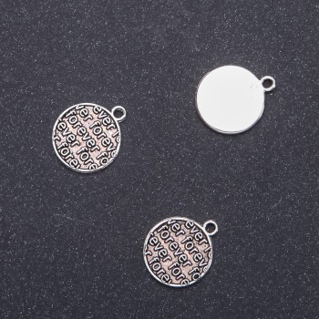 Pendant 'Forever', diameter 14mm, length 18mm inc. diameter 1.8mm packaging 20g. 18pcs. (+ -)
