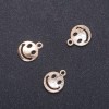 Pendant Finding Smile gold finish, diameter 13mm, length 16m in-, diameter 1.8mm packaging 20g. 24pcs. (+ -)