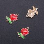 Pendant Rose gold enamel, 17mm diameter, L5m in-, packaging 6 pcs. (+ -)