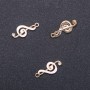 Pendant Key of the Violin (Violin Key) Gold with White Enamel, Ø 9mm, L2m in-, Ø 1.7mm packaging 9 pcs.
