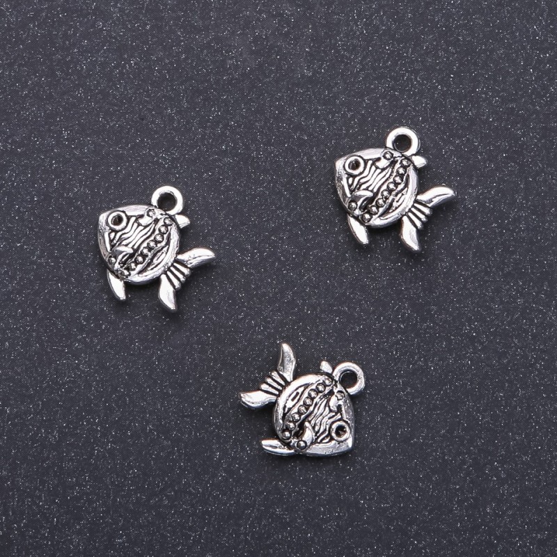Hanging Finding 'Fish' pendant, Ø14mm, length 15m in-dmm packaging 20g. 11pcs. (+ -)