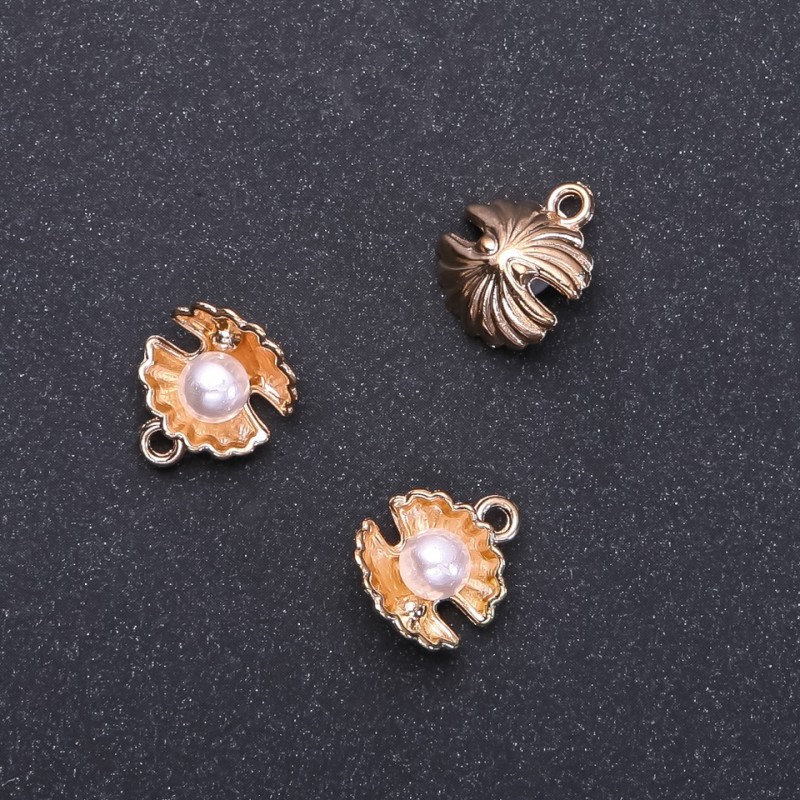 Pendant Findings Pearl Gold, 13mm diameter, 15mm length, in-dmm packaging 9 pcs (+-)