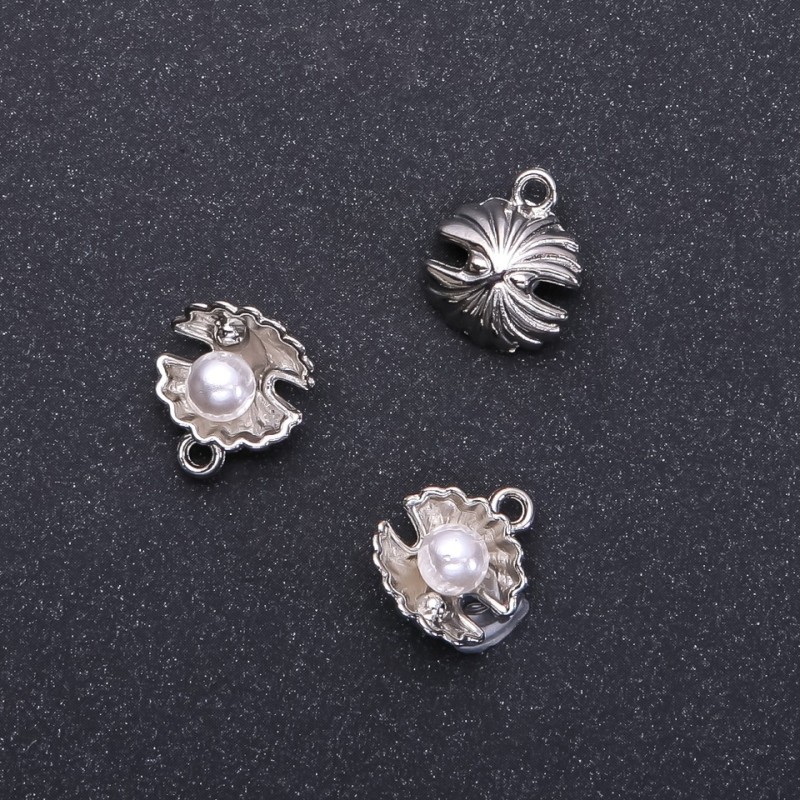 Pendant Finding Pearl "Silver", diameter 13mm, length 15mm in-dmm packaging 9 pcs. (+ -)