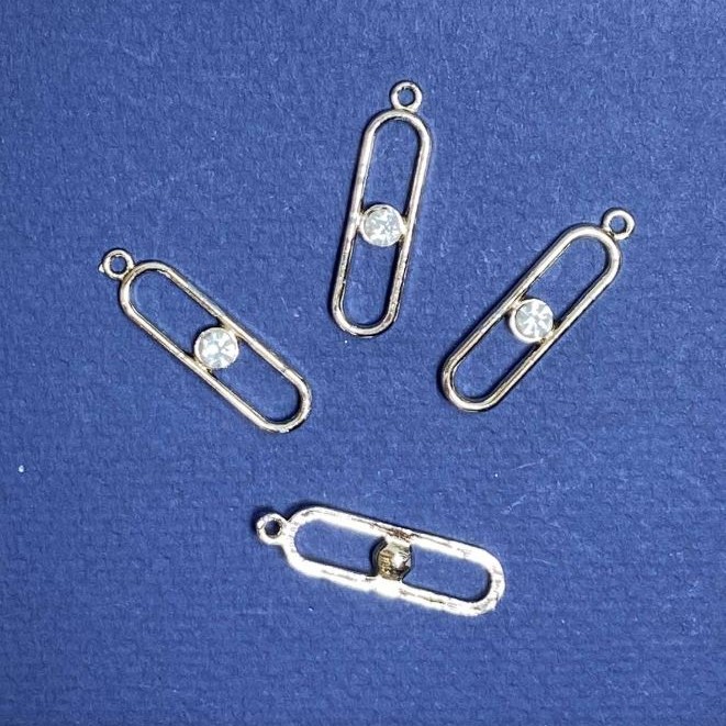 Pendant Findings in Light Gold, Ø 8mm, length 30m in-, diameter 1.75mm, packaging 20g, 8pcs (+ -)