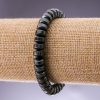 Bracelet natural Hematite bead smooth rondelle "washer", diameter 8x5 cm, length 18 mm