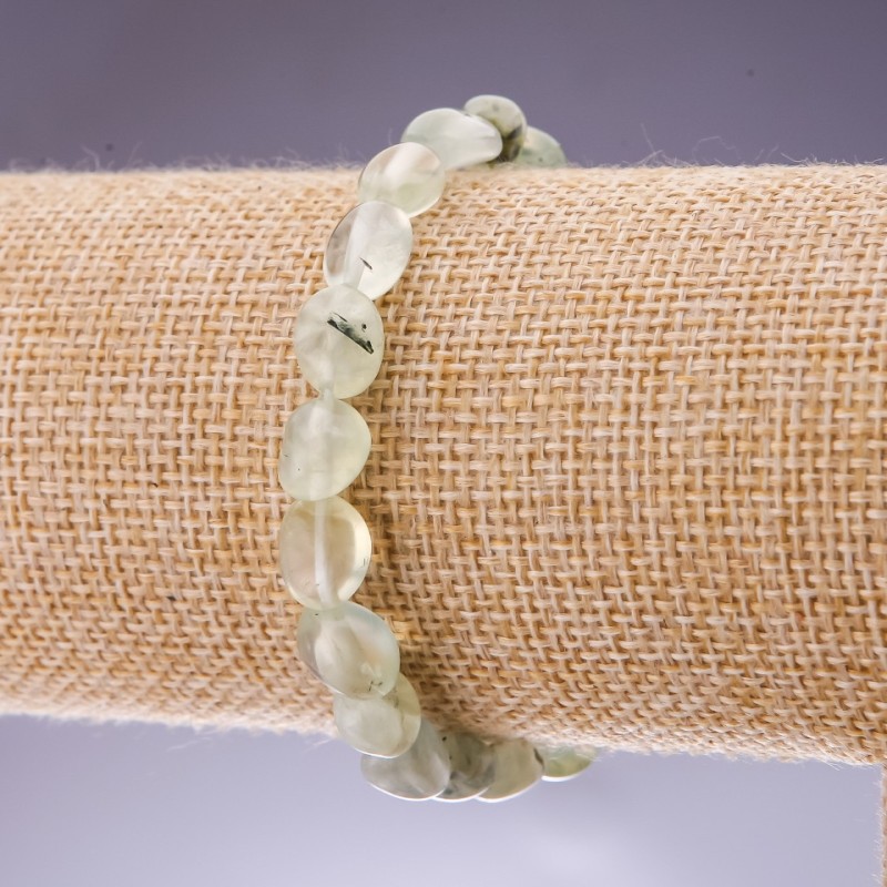 Elastic bracelet Prehnite tumbling, 8×6mm diameters, length 18 cm