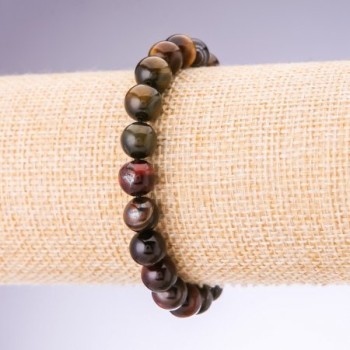 Bracelet Bull’s Eye, Tiger’s Eye, Hawk’s Eye smooth bead, diameter 10mm on elastic