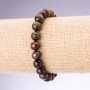 Bracelet Bull’s Eye, Tiger’s Eye, Hawk’s Eye smooth bead, diameter 10mm on elastic