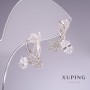 Xuping Earrings with White Zirconia Stars 17x14mm Rhodium