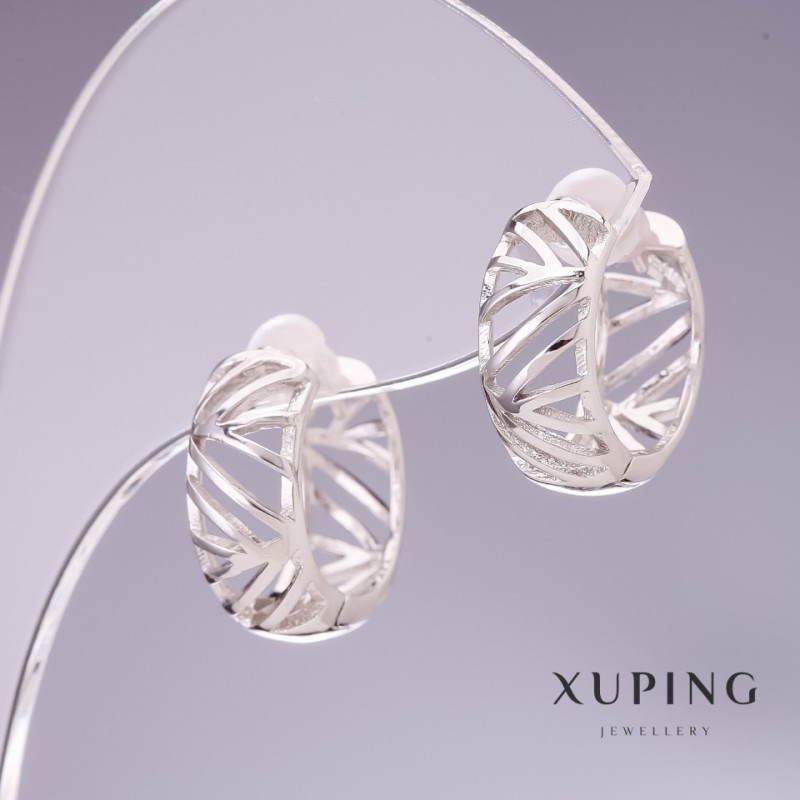 Xuping Earrings 16x7mm Rhodium