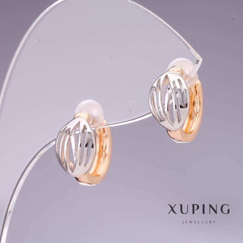 Xuping Earrings 12x7mm Rhodium, 18k Gold Plated