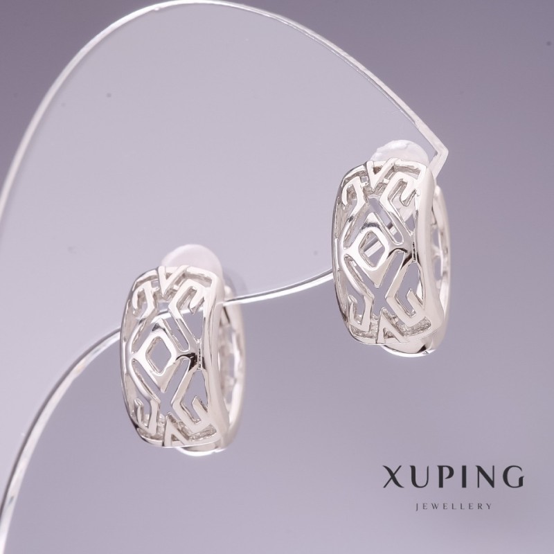 Earrings Xuping Rhodium 7x14mm