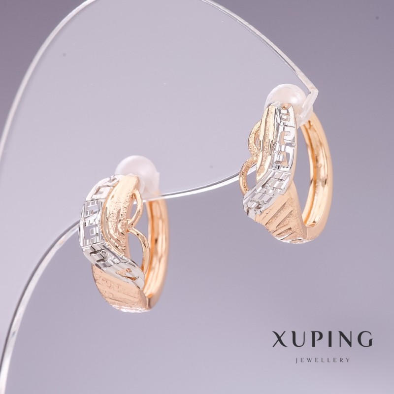 Earrings Xuping Rhodium and 18k Gold Plating 15x7mm