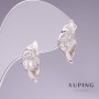 Earrings Xuping with white zircons 14×9mm rhodium