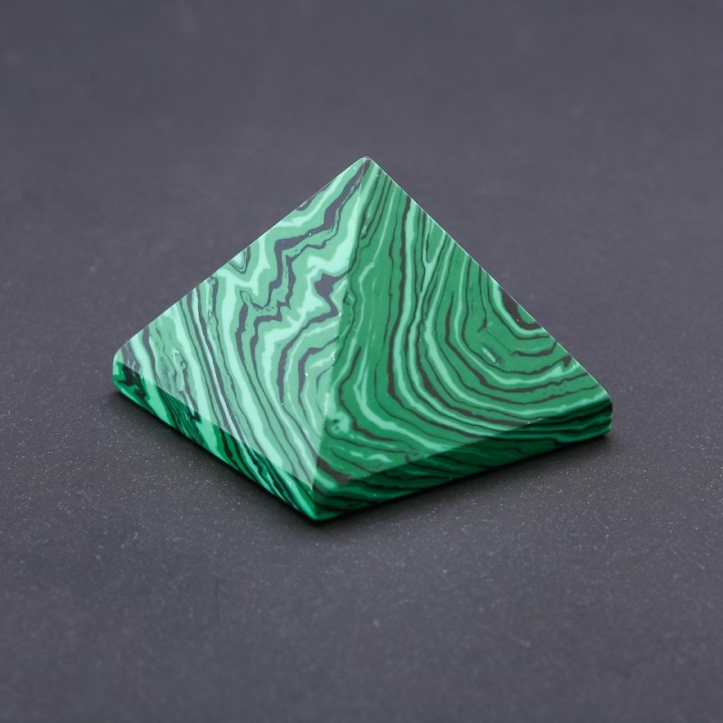 Malachite Pyramid (pressed), width 38mm, height 30mm