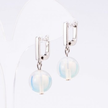 "Elegant" Moonstone Earrings, Diameter 14mm, Length 3cm