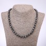 Garnet Hematite Bead Necklace, Faceted Round 8mm, 45mm Length