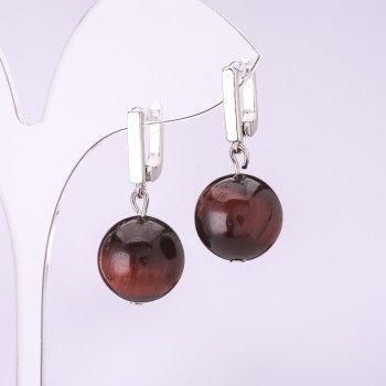 Earrings 'Elegant' Bull's Eye Smooth Bead, 14mm diameter