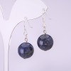 Lapis Lazuli Bead Earrings, Smooth Sphere, 12mm Diameter