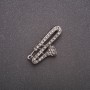 Brooch Pipe in Crystals Gray Metal 38x19mm