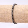Hematite Flat Rondelle Bracelet, 4x2mm, Length 18cm on Elastic