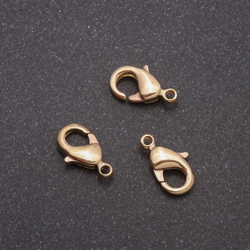 Price per Pack /10pcs. Clasp 12x6mm Metal Colour "Light Bronze"