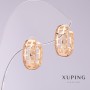 Earrings Xuping Openwork, diameter 7mm, length 16mm, 18k gold plated