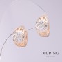 Earrings Xuping in the Versace style, 9mm diameter, 12mm length, 18k plated, rhodium
