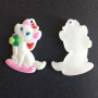 Pendant Base for Pendant, Earrings, Keychain «Kitty» 33×17mm