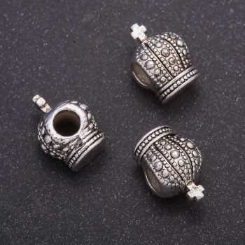 Crown Bead Spacer, 9x14mm, inner diameter 4.5mm, pack 20g +/-6pcs