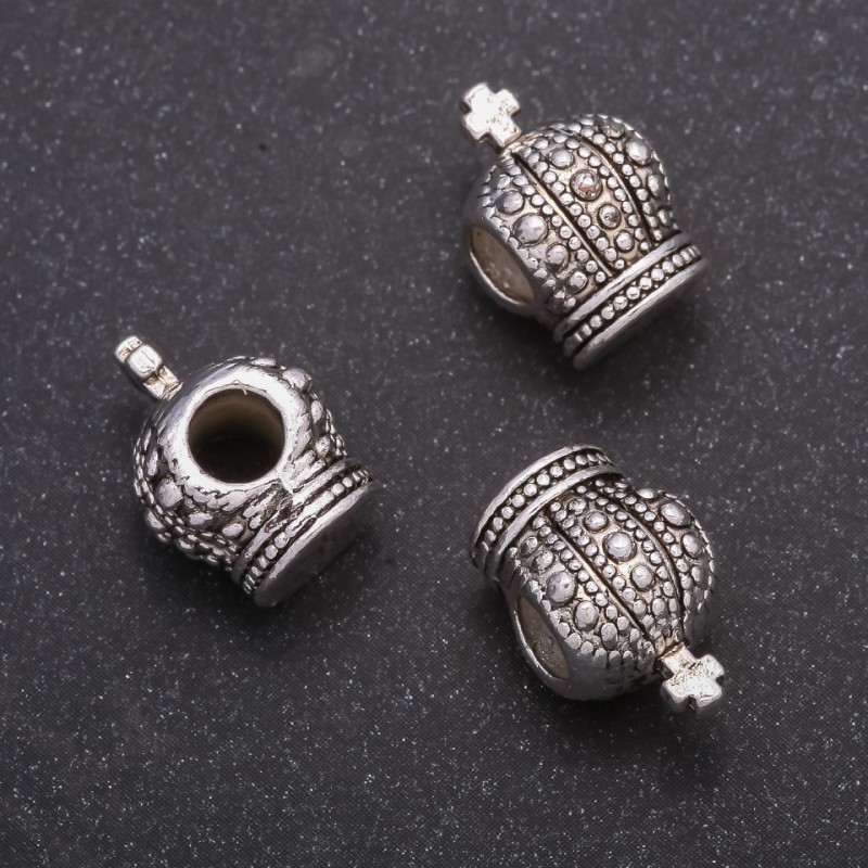 Crown Bead Spacer, 9x14mm, inner diameter 4.5mm, pack 20g +/-6pcs