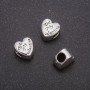 Findings Heart Bead Spacer, diameter 10x10mm, hole 4.4mm, pack 20g +/-9pcs