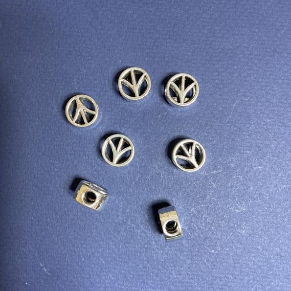 Jewellery Findings Spacer Bead, diameter 12x6mm, inner diameter 4.3mm, pack of 20g 10pcs