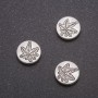 Bead Insertion Fitting Hemp Leaf 12×3.5 mm, 5 mm hole, 1 mm diameter, packaging 20 g ± 11 pcs
