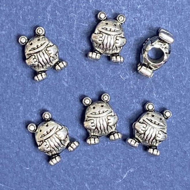 Findings Bead Frog 10x14mm, diameter 5mm, pack 20g +/- 8pcs