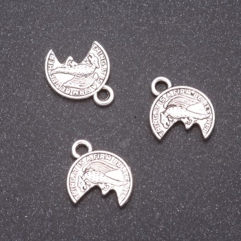 Findings Pendant Coin, diameter 12×15mm, diameter in-1, 7mm pack. 20g +/- 24 pcs