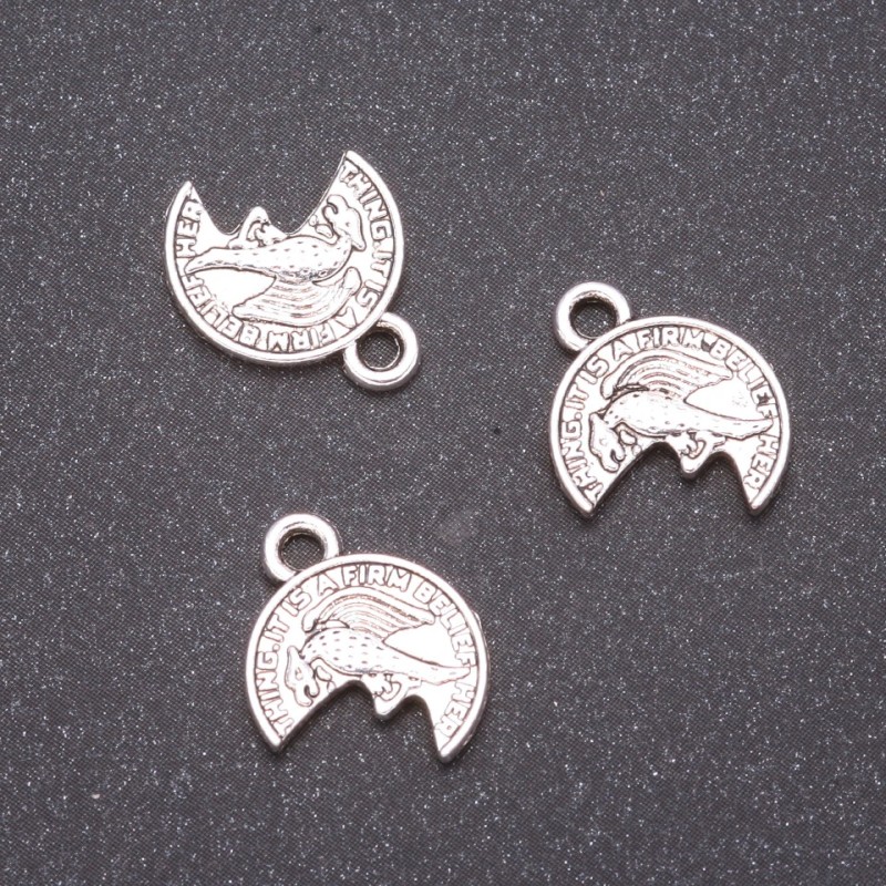 Findings Pendant Coin, diameter 12×15mm, diameter in-1, 7mm pack. 20g +/- 24 pcs