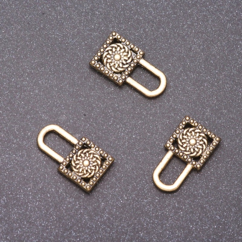 Pendant Fitting Bronze Lock, 16x9mm, packaging 20g +/- 21 pcs