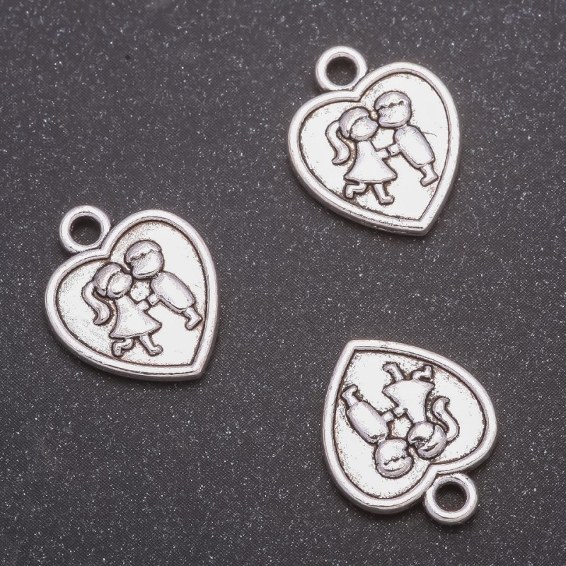 Pendant, Heart Shape, diameter 16×13mm, packaging diameter in mm, 20g ± 17 pcs