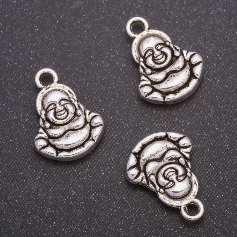 Pendant Fittings Buddha, diameter 14×19mm, diameter inmm pack 20g ± 9 pcs