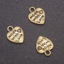 Pendant Finding Heart, diameter 13x10mm, inner diameter 1.5 mm, pack 20g ± 44pcs