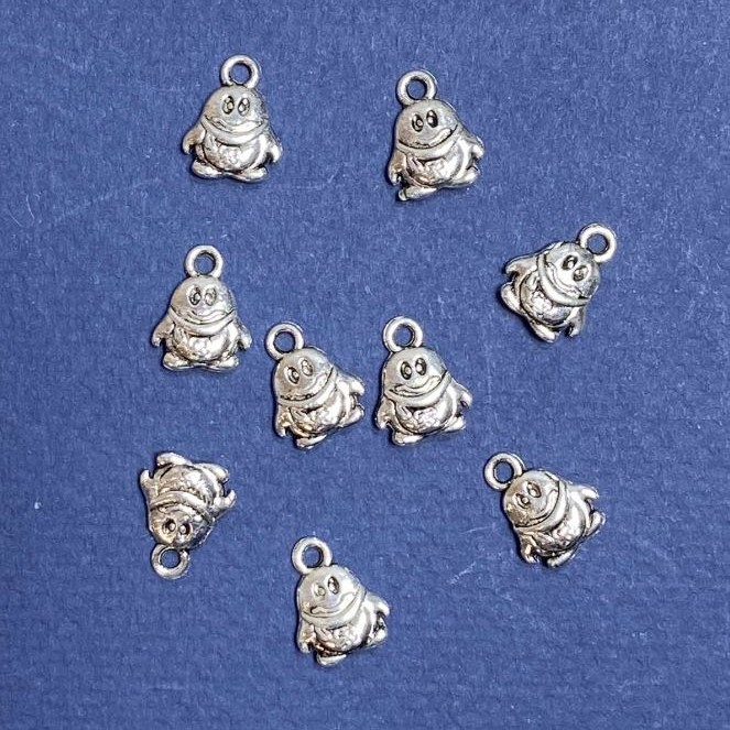 Pendant Finding Penguin, diameter 10×13mm, diameter inmm packaging 20g + -19 pcs