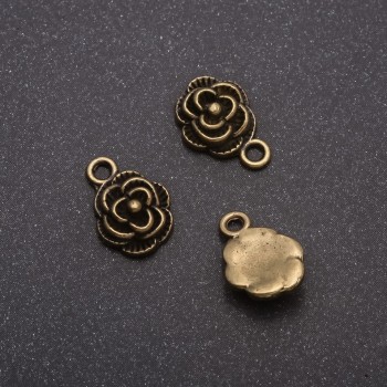 Pendant Brooch Rose (bronze), 10x14mm diameter, packaging 20g ± 17pcs