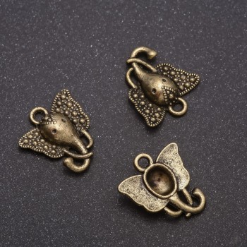 Pendant Stamp Elephant Bronze, 16x15mm, pack 24pcs (diameter in mm)