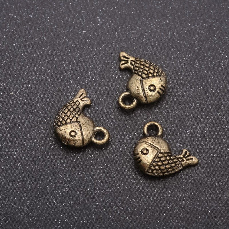 Pendant FISH Bronze, diameter 13x12mm, diameter inmm pack 20g ± 19 pcs