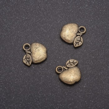 Bronze Apple pendant hardware, Ø 11×11mm, hole Ø 1.5 mm, packaging 20g ± 24 pcs