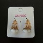 Earrings Xuping Gold Plating Leaves 18k with White Stones 17x11mm
